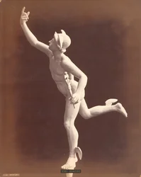Estátua do deus romano Mercúrio (impressão de albúmen de prata)